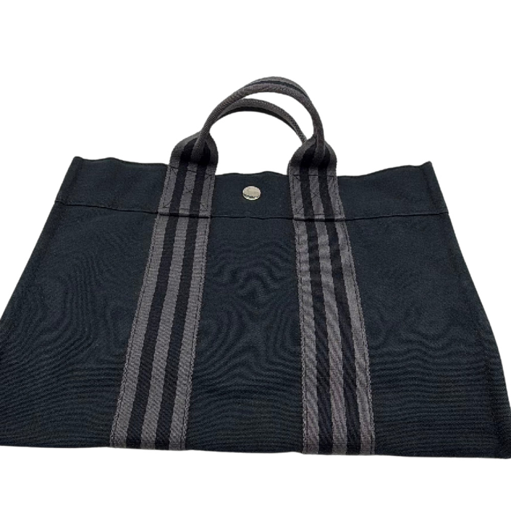 Hermès Herbag Cabas Black Canvas Tote Bag